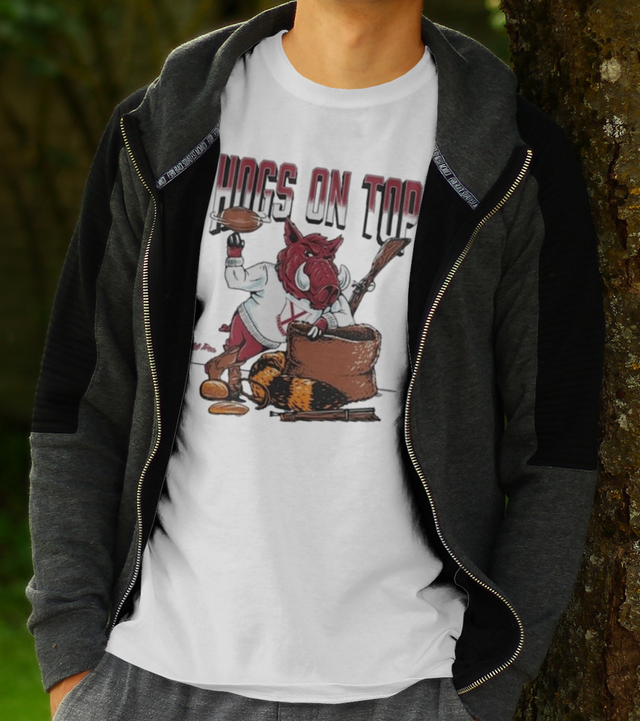 Hogs On Top Old Time Football T-Shirt