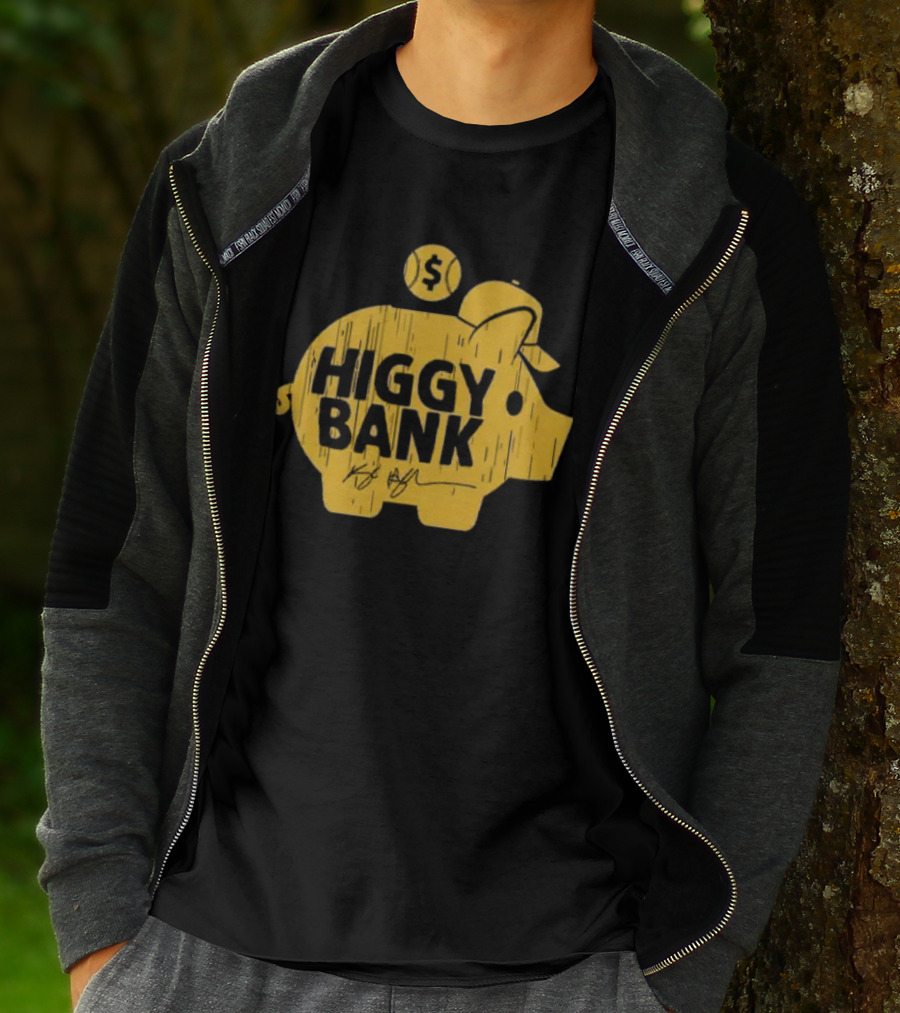 Higgy Bank San Diego Padres Kyle Higashioka Baseball Dollar Cap T-Shirt