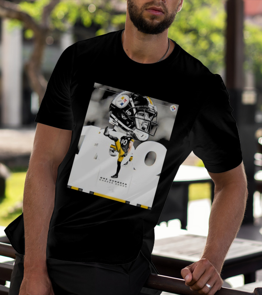 TJ Watt Pittsburgh Steelers 100 Career Sacks Signature T-Shirt