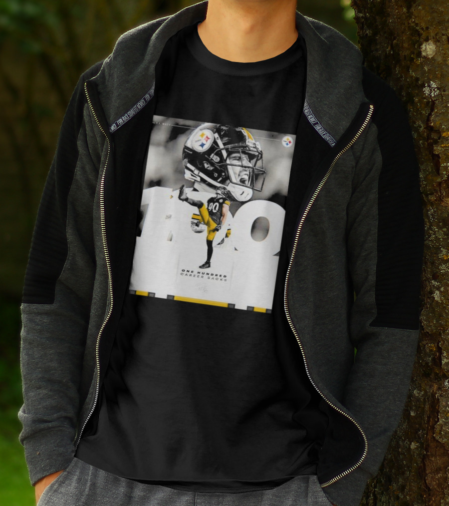 TJ Watt Pittsburgh Steelers 100 Career Sacks Signature T-Shirt