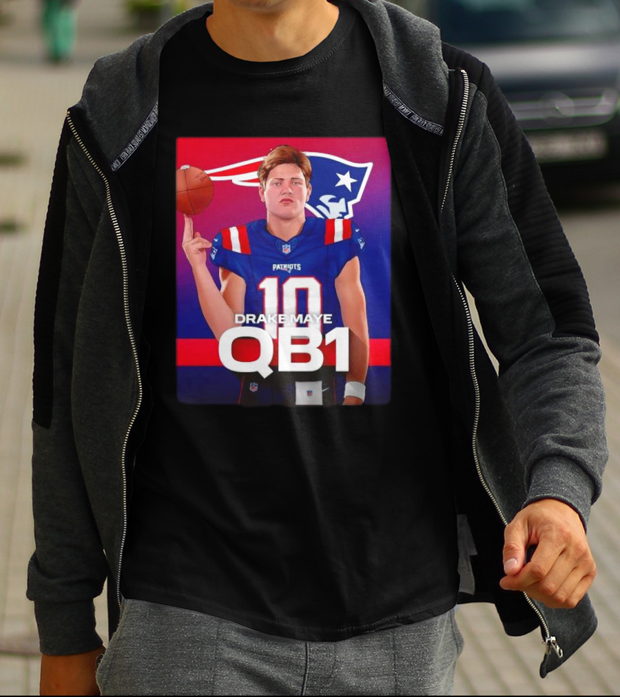 Drake Maye QB1 Era New England Patriots 10 Patriots T-Shirt