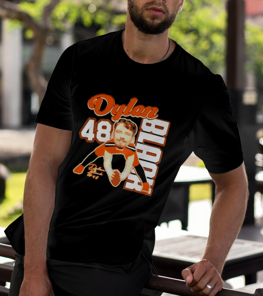 Dylan Black 48 Oregon State Beavers Football Player Face Cartoon T-Shirt