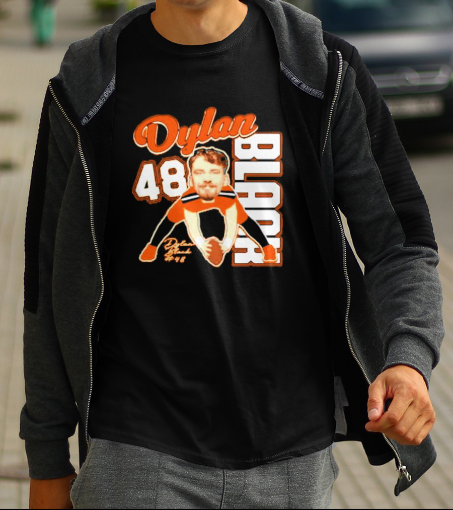 Dylan Black 48 Oregon State Beavers Football Player Face Cartoon T-Shirt