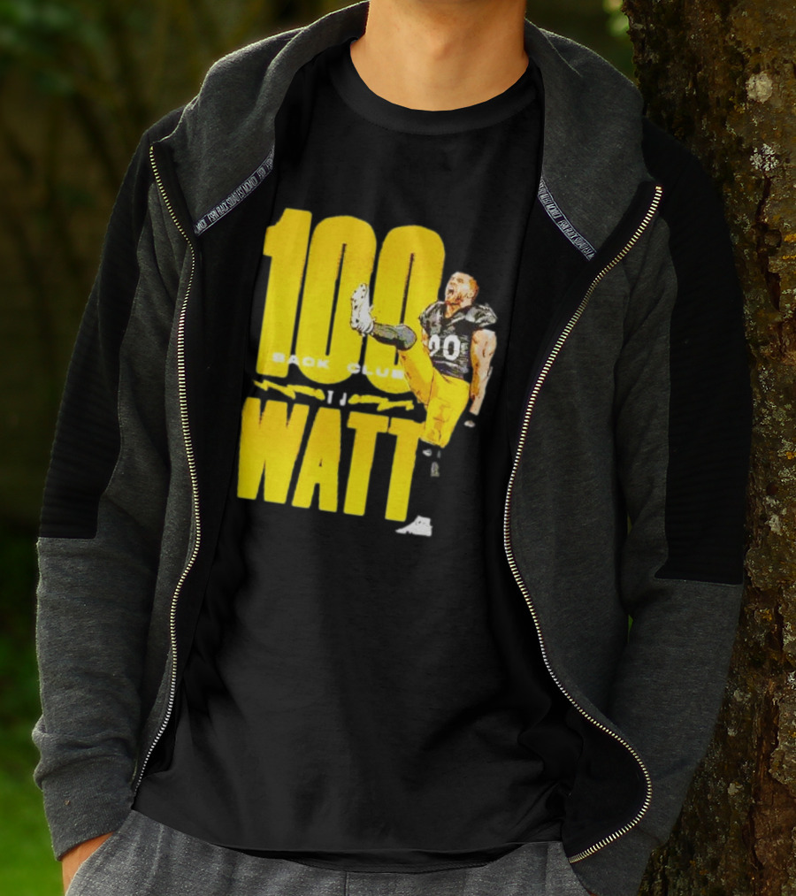 100 Sack Club Pittsburgh Steelers TJ Watt T-Shirt