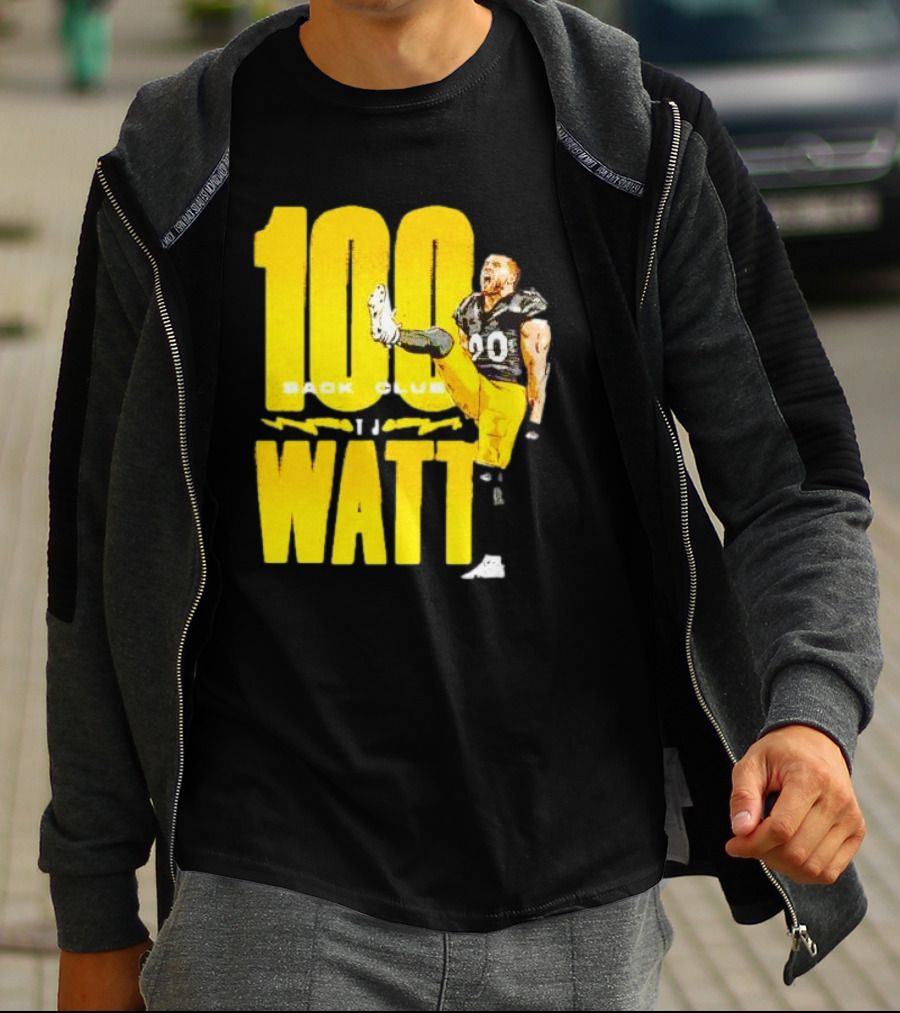100 Sack Club Pittsburgh Steelers TJ Watt T-Shirt