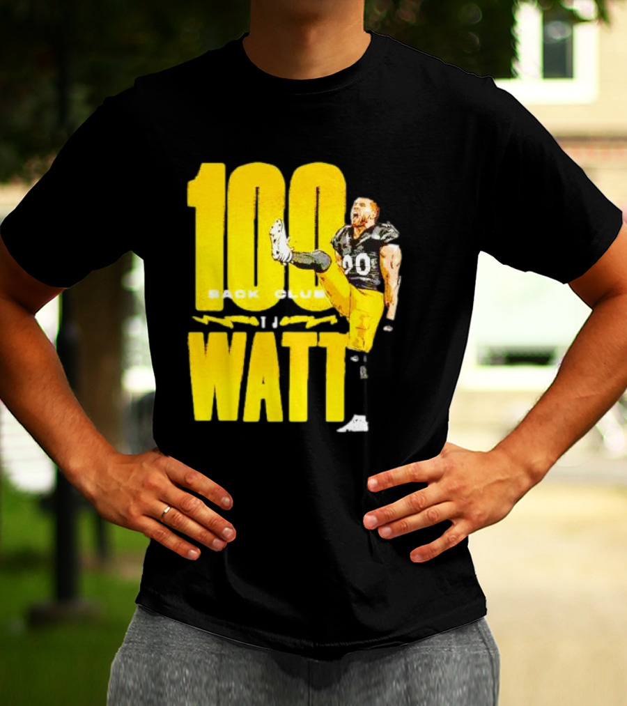 100 Sack Club Pittsburgh Steelers TJ Watt T-Shirt
