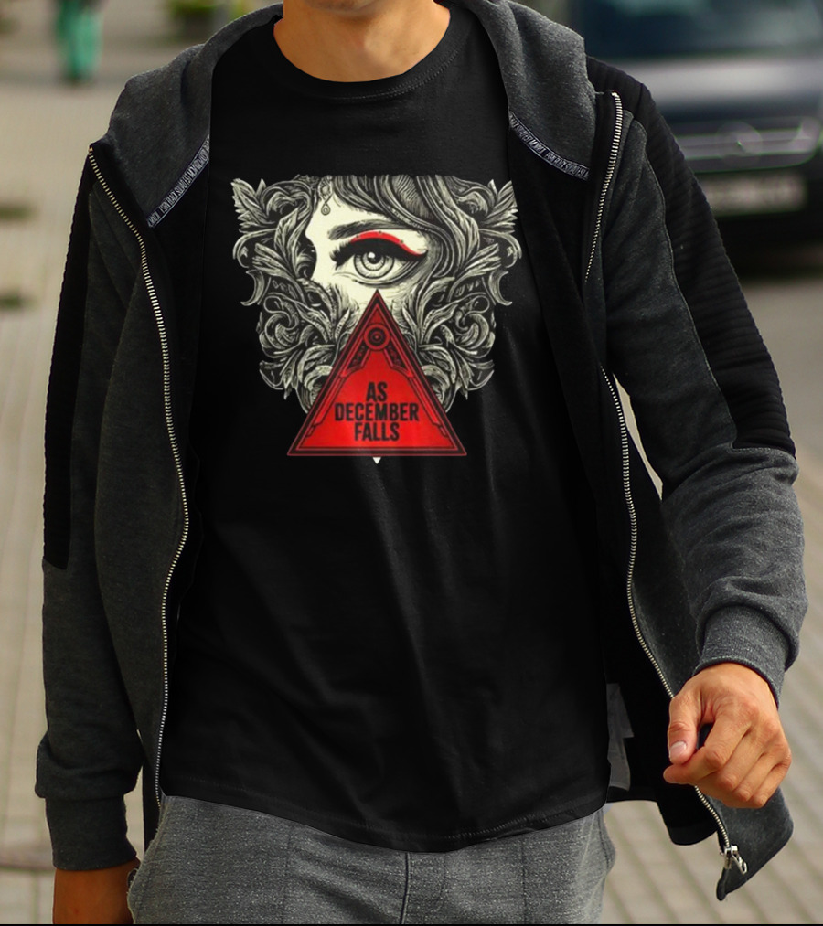 As December Falls Triangle Eye Art Illuminated Leaf T-Shirt