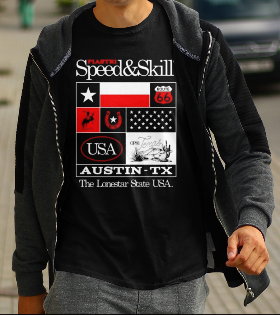 Piastri Speed And Skill Route 66 Austin TX The Lonestar State USA T-Shirt