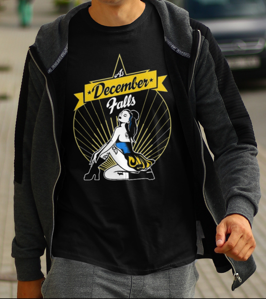 As December Falls Retro Pin-Up Girl T-Shirt