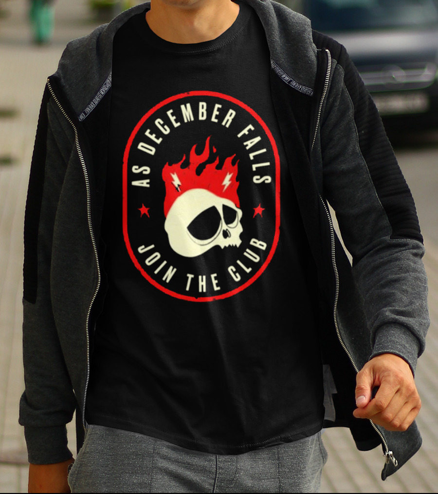 As December Falls Join The Club Ghost Rider Skull T-Shirt