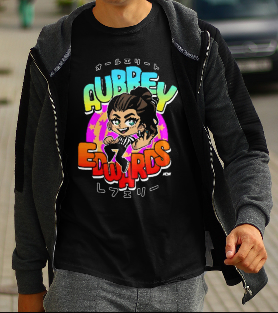 Aubrey Edwards All Elite Referee Japanese Style Cartoon T-Shirt