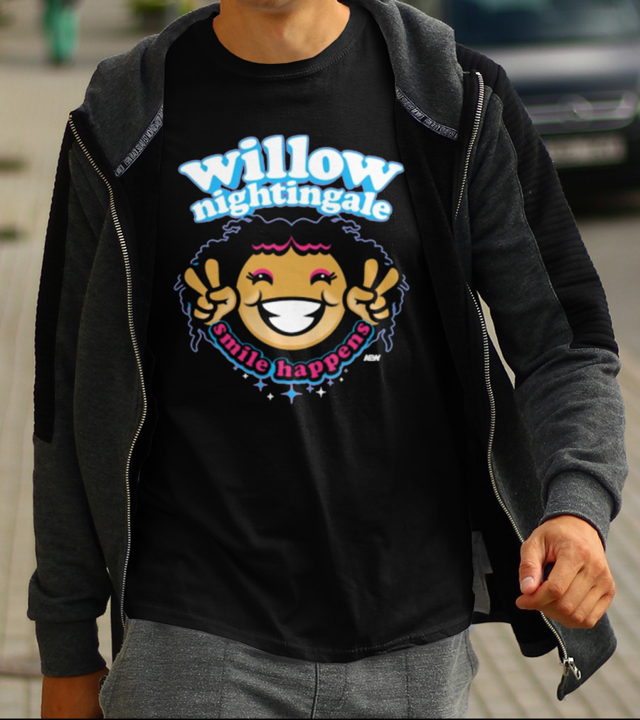 Willow Nightingale Smile Happens AEW Peaceful Emoji T-Shirt