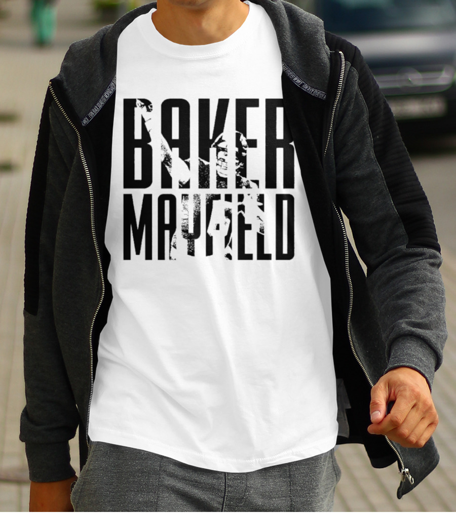 Baker Mayfield Tampa Bay Buccaneers Black And White Overlay T-Shirt