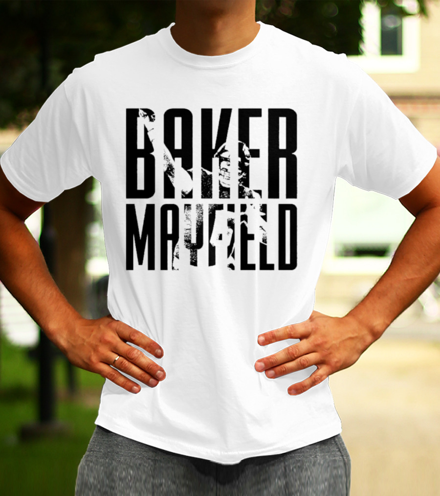 Baker Mayfield Tampa Bay Buccaneers Black And White Overlay T-Shirt