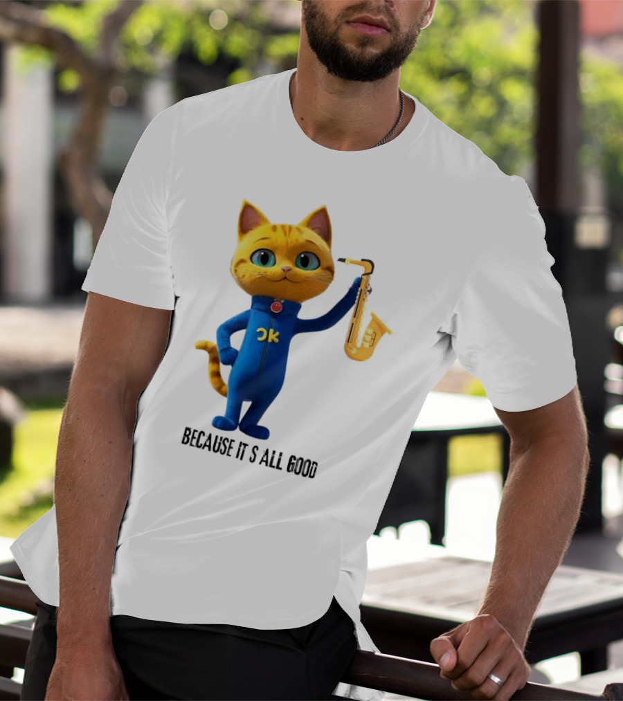 Pete The Cat With Saxophone Because It's All Good T-Shirt