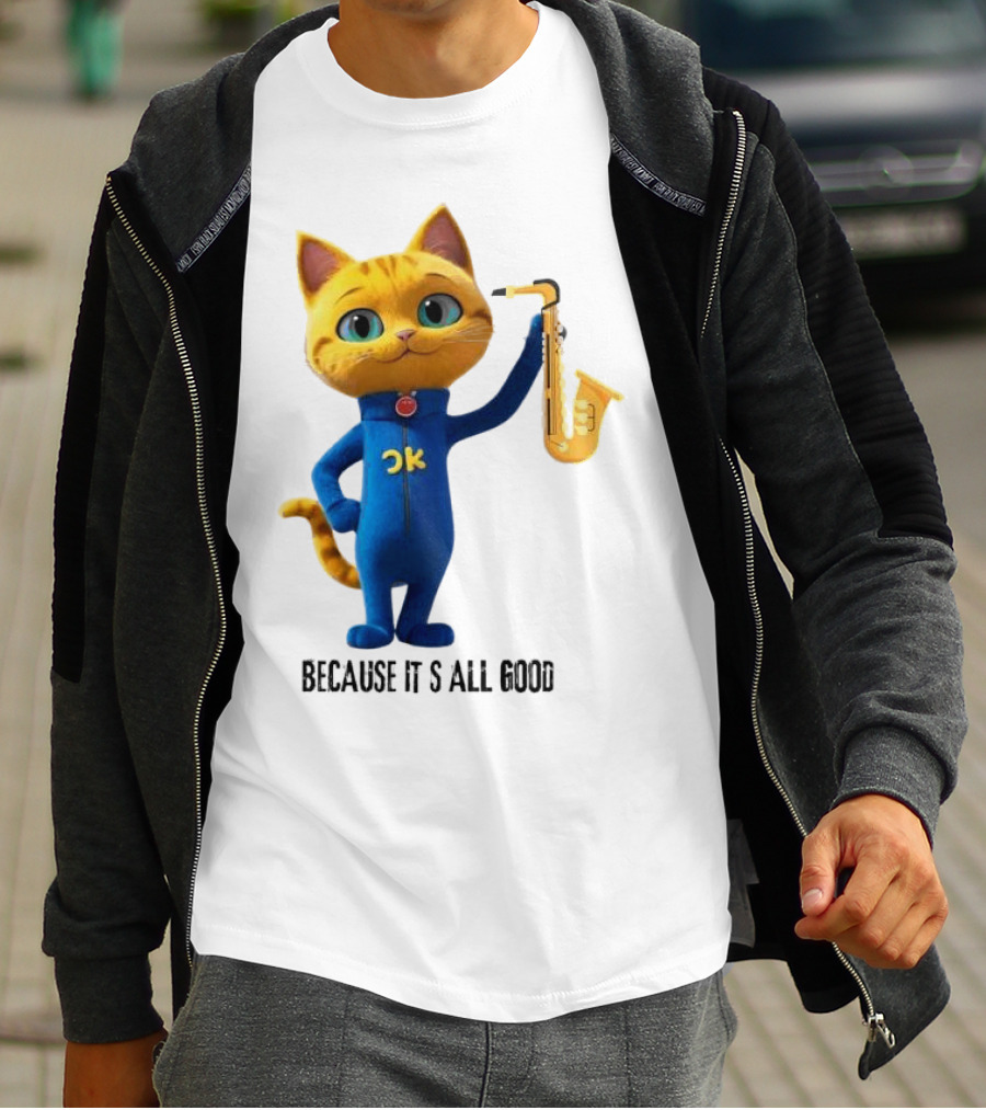Pete The Cat With Saxophone Because It's All Good T-Shirt