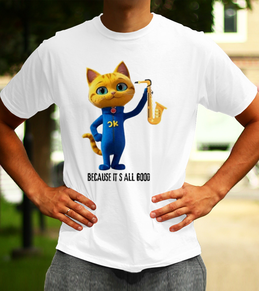 Pete The Cat With Saxophone Because It's All Good T-Shirt