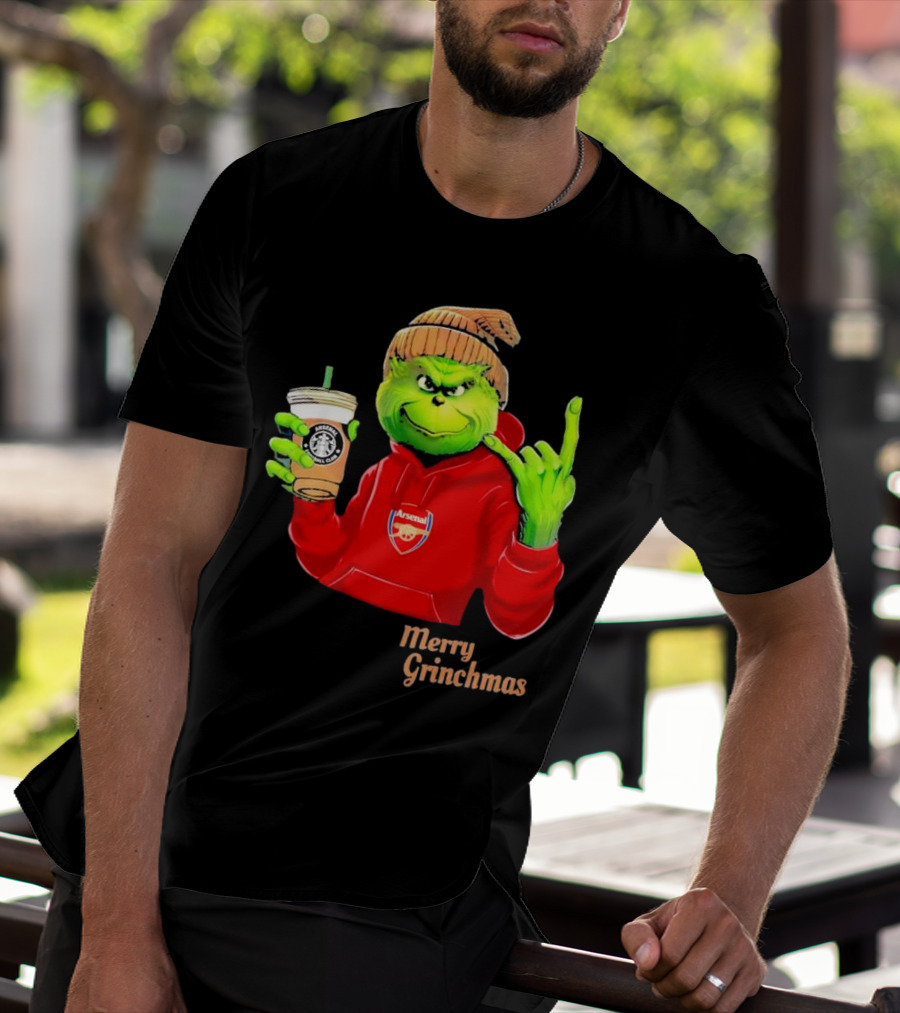 Grinch Arsenal FC Red Hoodie Merry Grinchmas Coffee Cup T-Shirt