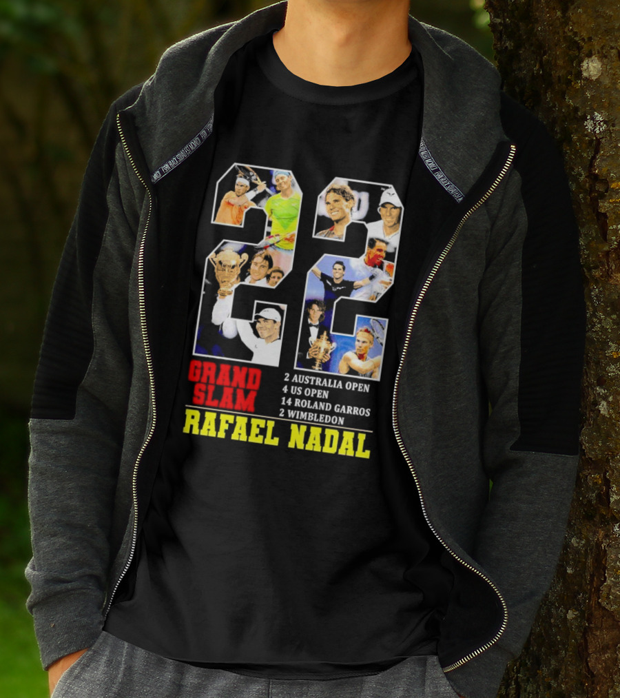 Rafael Nadal 22 Grand Slam Champion 2 Australia Open 4 US Open 14 Roland Garros 2 Wimbledon T-Shirt