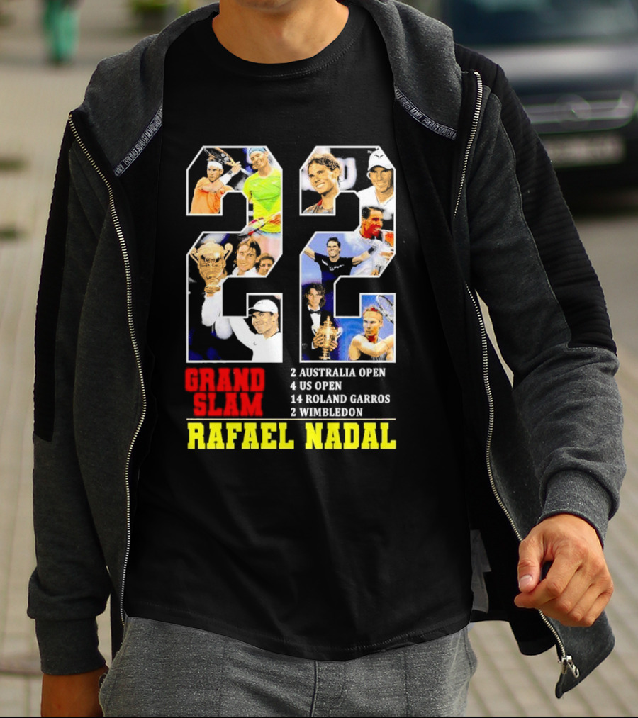 Rafael Nadal 22 Grand Slam Champion 2 Australia Open 4 US Open 14 Roland Garros 2 Wimbledon T-Shirt