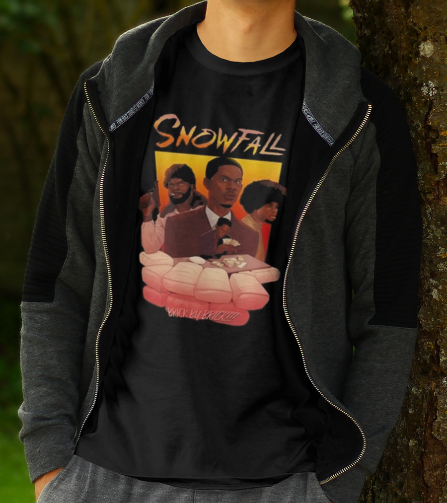 Snowfall Brick By Brick Retro Art Character Collage T-Shirt