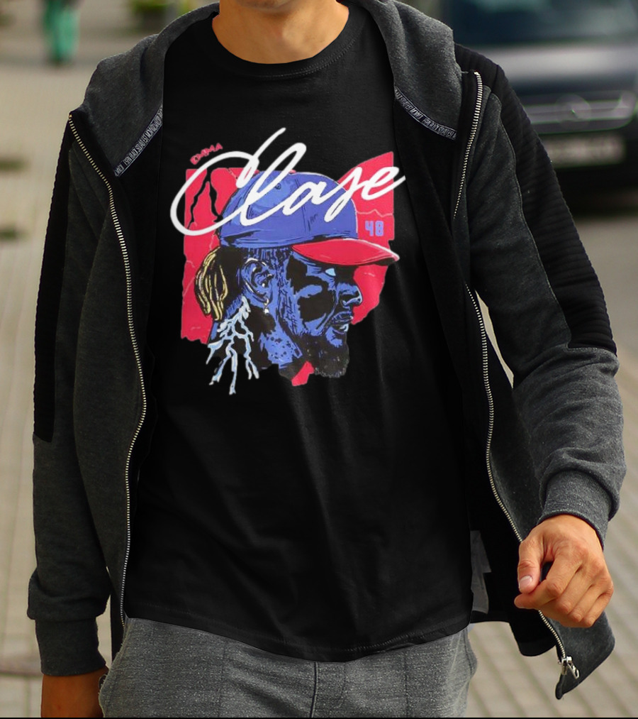 Emmanuel Clase Cleveland Guardians 48 Lightning Signature T-Shirt