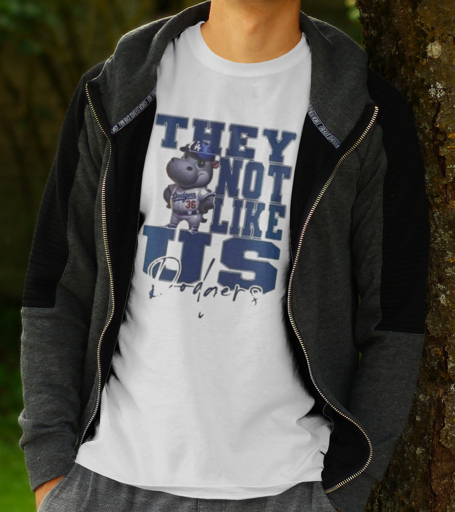 THEY NOT LIKE US Dodgers Moo Deng X Los Angeles Dodgers T-Shirt