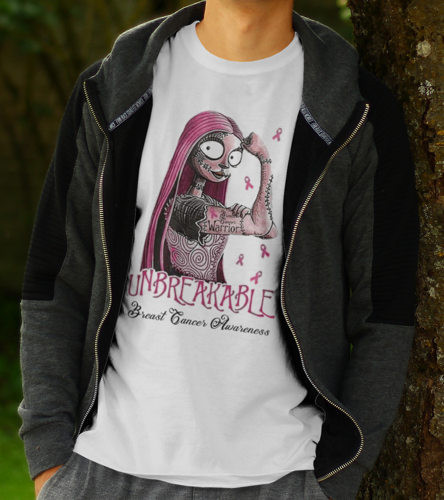 The Nightmare Before Christmas Sally Unbreakable Breast Cancer Awareness Warrior T-Shirt