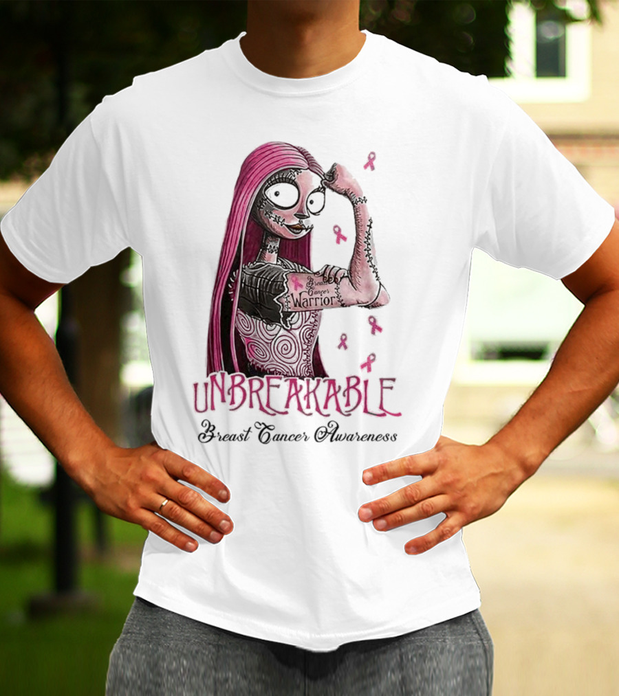The Nightmare Before Christmas Sally Unbreakable Breast Cancer Awareness Warrior T-Shirt