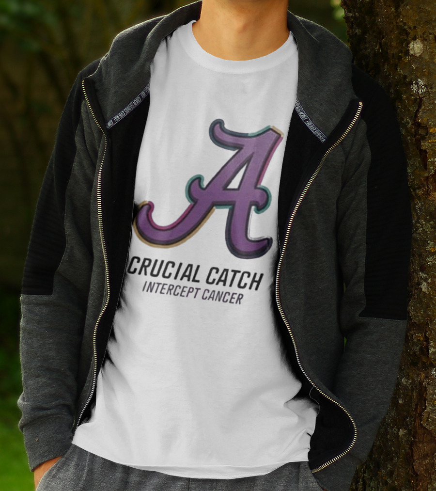 Alabama Crimson Tide Crucial Catch Intercept Cancer T-Shirt