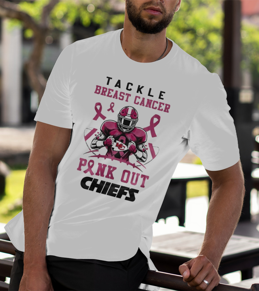 Kansas City Chiefs Tackle Breast Cancer Pink Out Chiefs T-Shirt