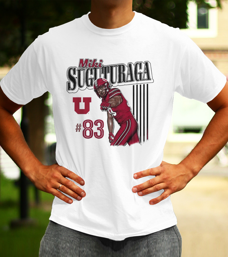Miki Suguturaga Utah Utes #83 Football Cartoon Player T-Shirt