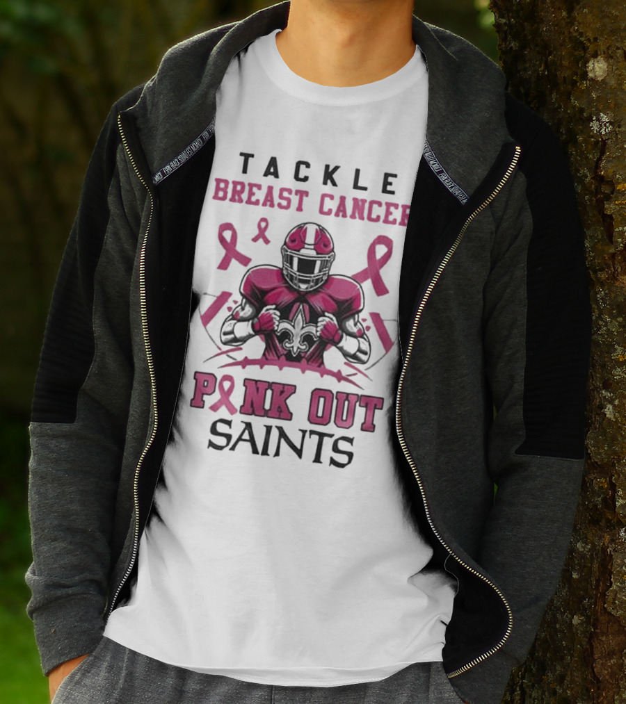 New Orleans Saints Tackle Breast Cancer Pink Out T-Shirt