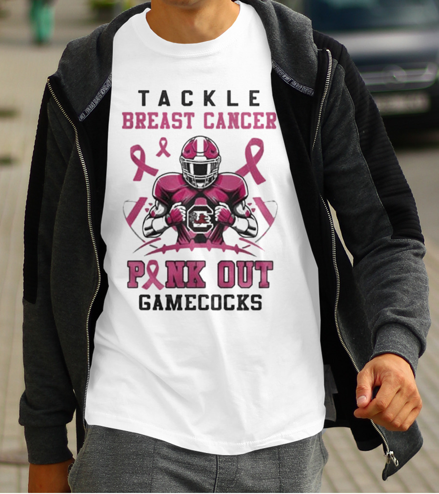 South Carolina Gamecocks Tackle Breast Cancer Pink Out T-Shirt