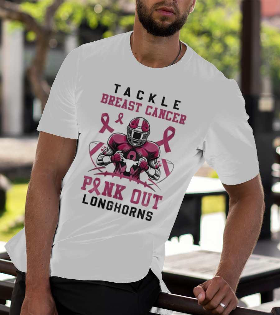 Tackle Breast Cancer Pink Out Longhorns T-Shirt