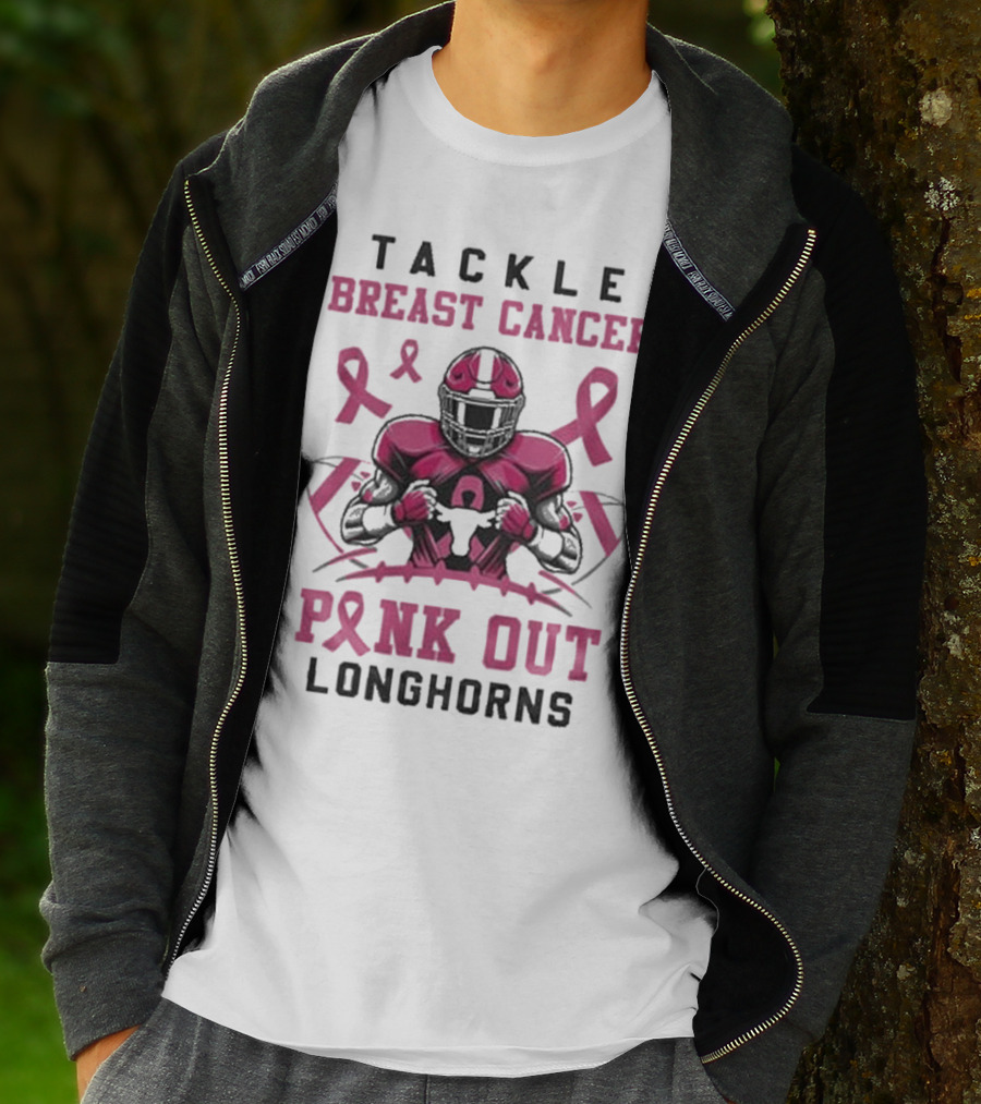 Tackle Breast Cancer Pink Out Longhorns T-Shirt