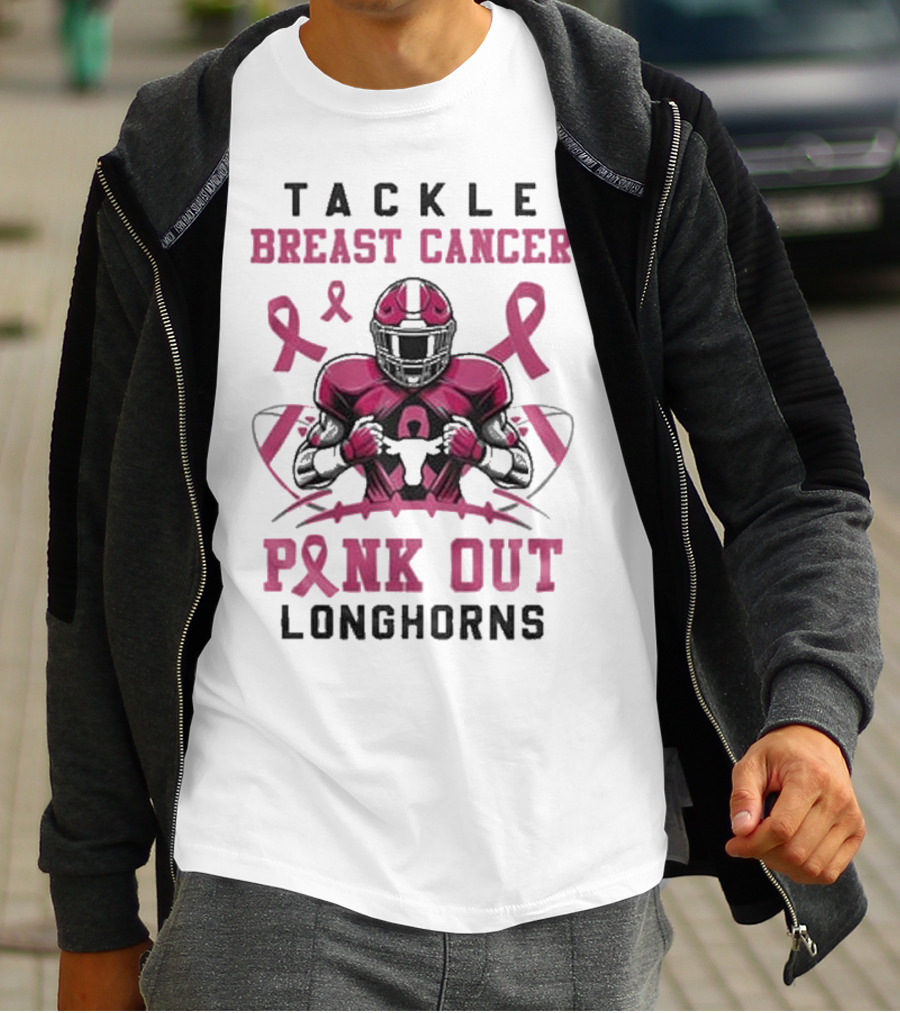 Tackle Breast Cancer Pink Out Longhorns T-Shirt