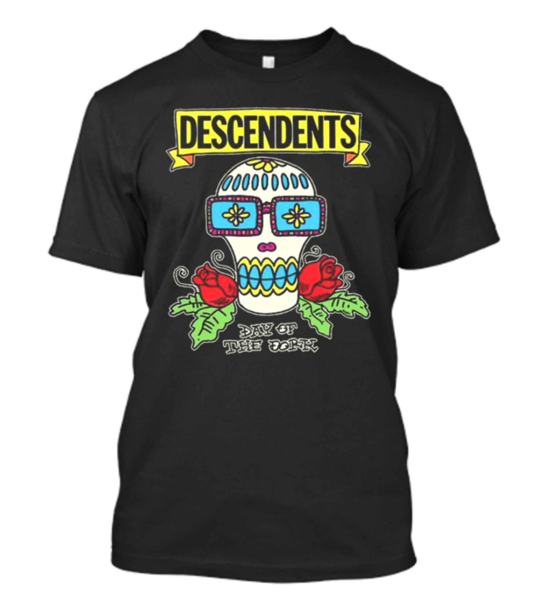 Descendents Day Of The Dork Glow-in-the-Dark Skull With Roses T-Shirt