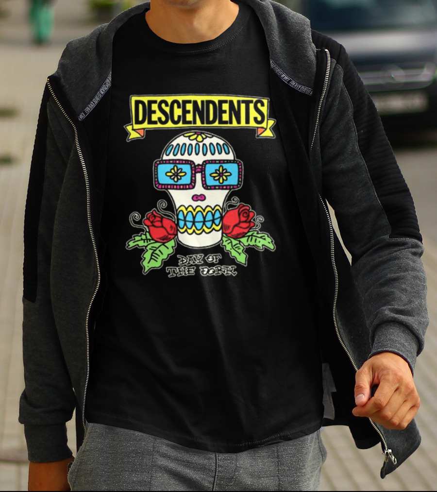 Descendents Day Of The Dork Glow-in-the-Dark Skull With Roses T-Shirt