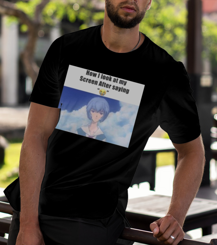 Goofy Ahh Tees Store How I Look At My Screen After Saying 😭 Anime Meme T-Shirt