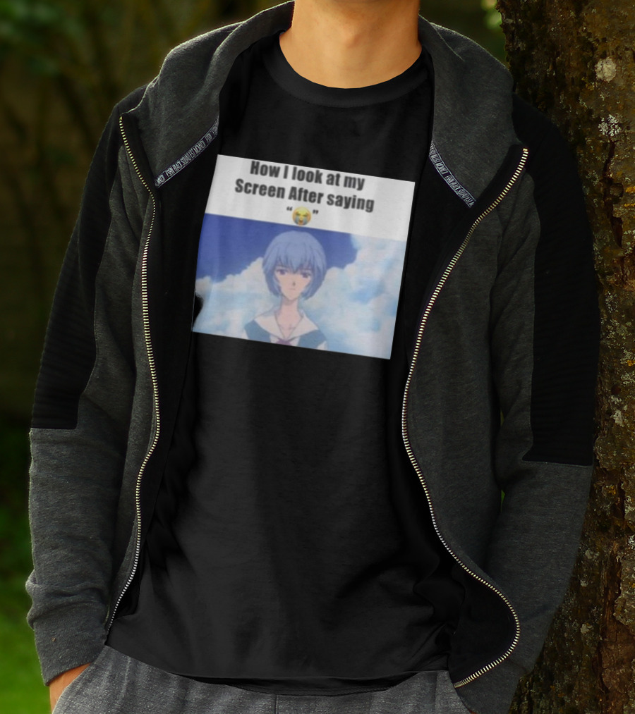 Goofy Ahh Tees Store How I Look At My Screen After Saying 😭 Anime Meme T-Shirt