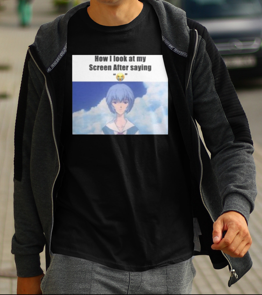 Goofy Ahh Tees Store How I Look At My Screen After Saying 😭 Anime Meme T-Shirt