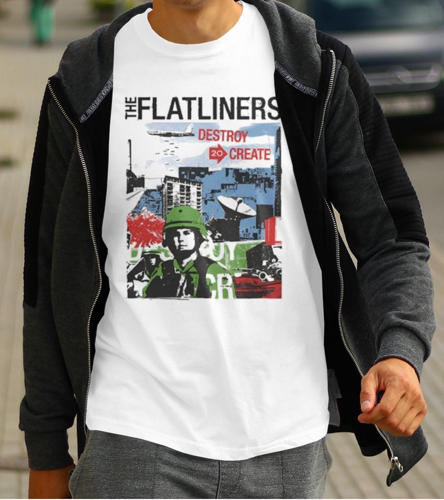 The Flatliners Destroy 20 Create Album Cover Soldier And Cityscape T-Shirt