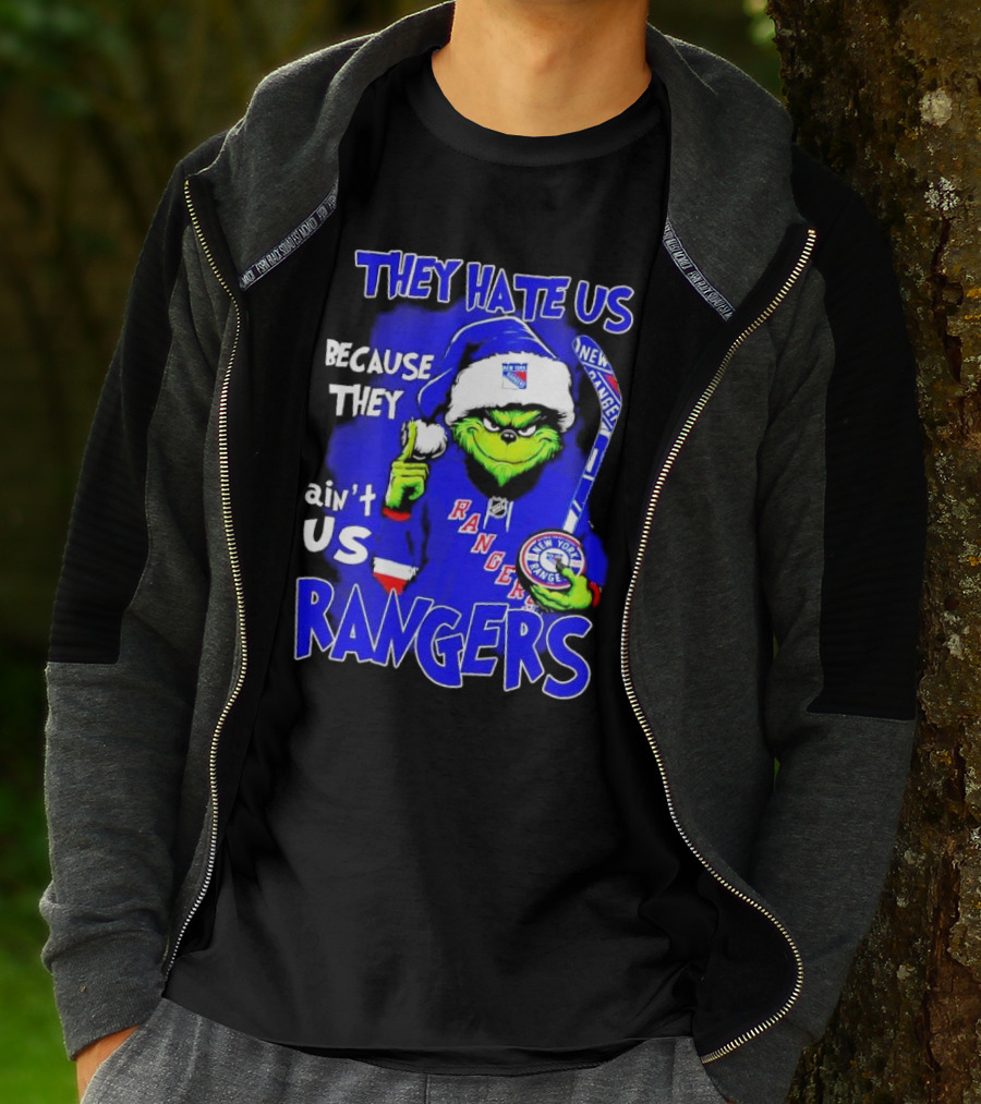 They Hate Us Because They Ain't Us Grinch New York Rangers Christmas T-Shirt