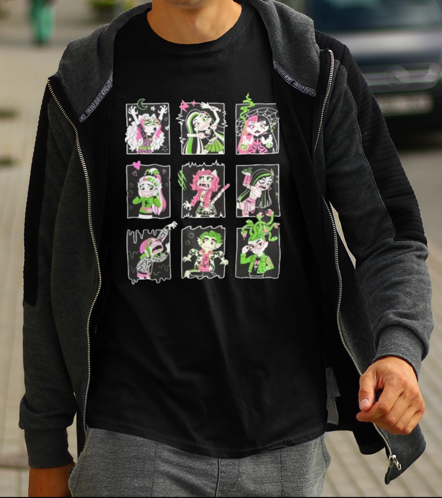 Monster High Anonymous Characters Neon Portrait Collection T-Shirt