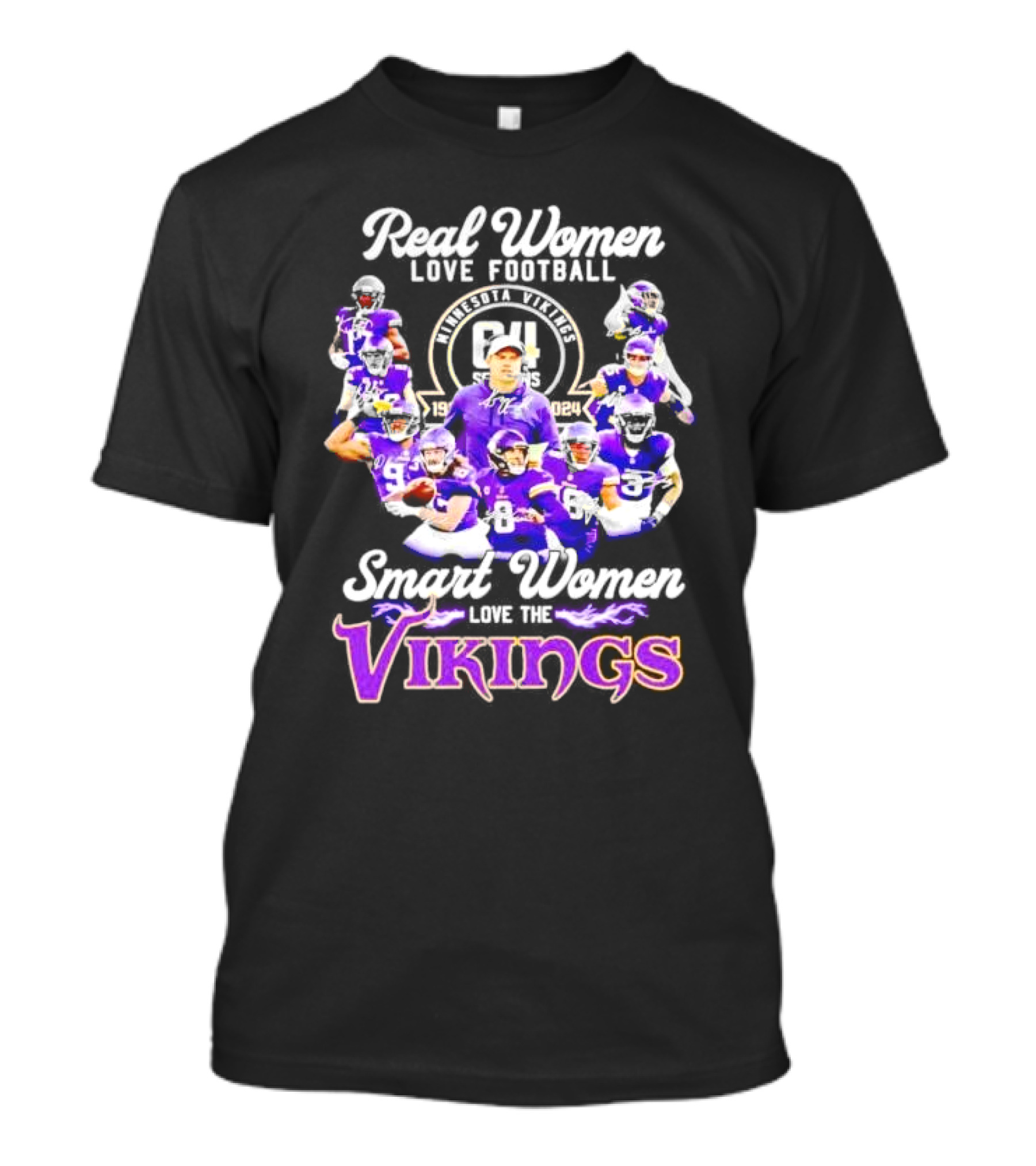 Real Women Love Football Smart Women Love The Minnesota Vikings Players Signatures T-Shirt