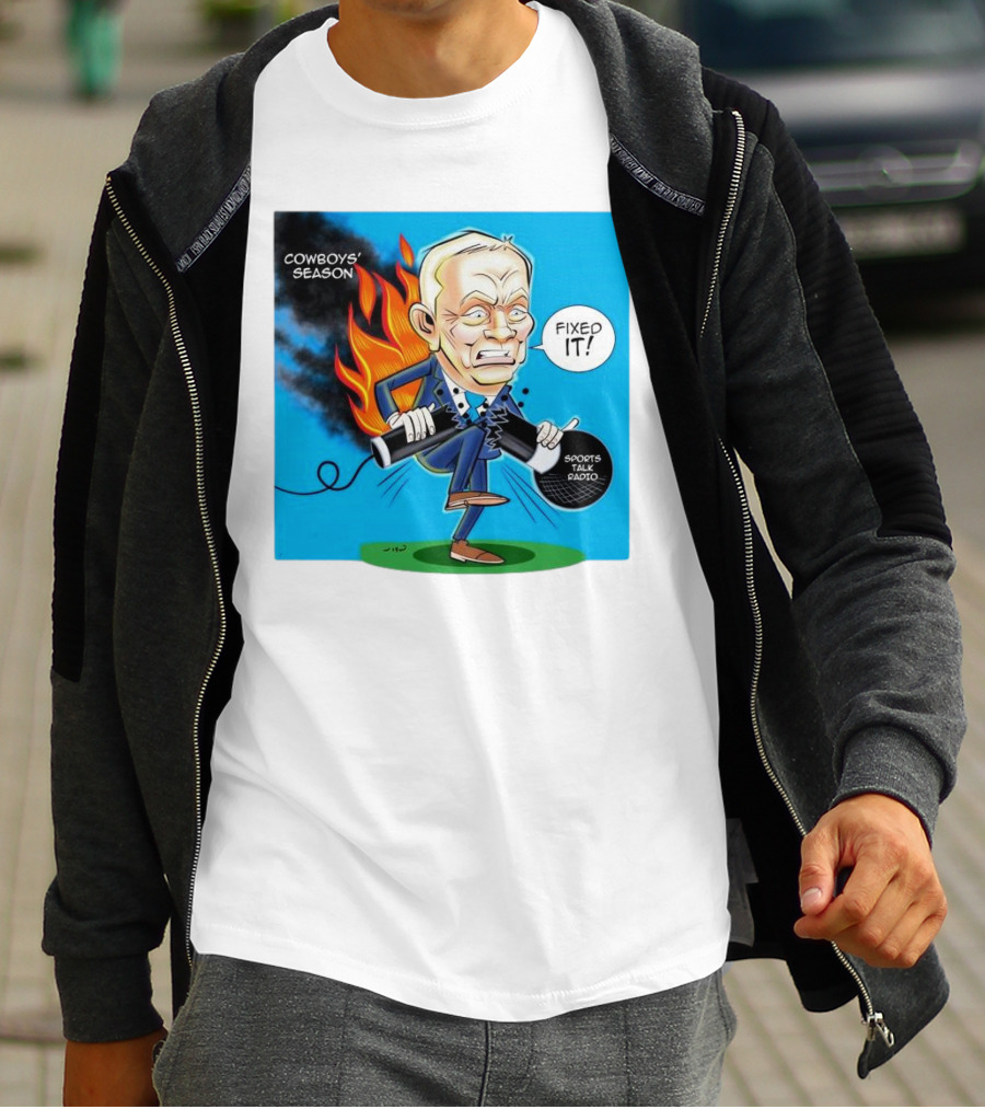 COWBOYS' SEASON FIXED IT SPORTS TALK RADIO CARTOON T-Shirt