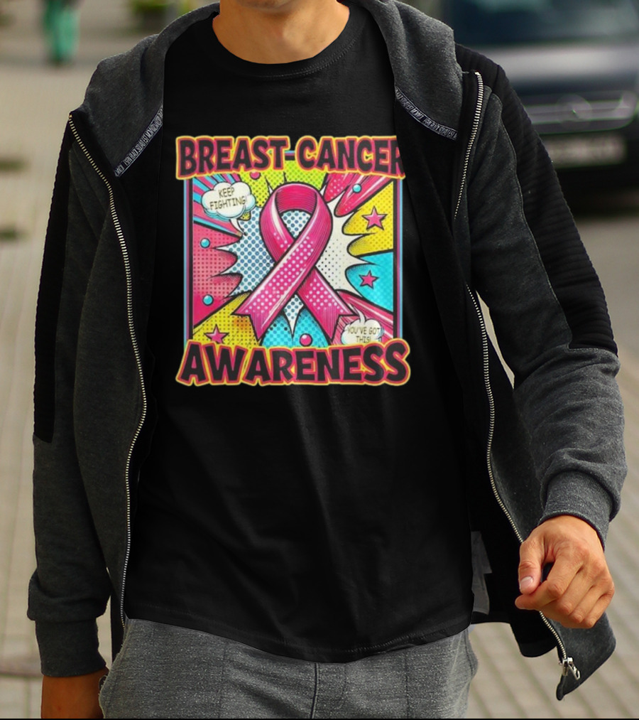 Breast Cancer Awareness Keep Fighting Pink Ribbon You've Got This Vintage Pop T-Shirt