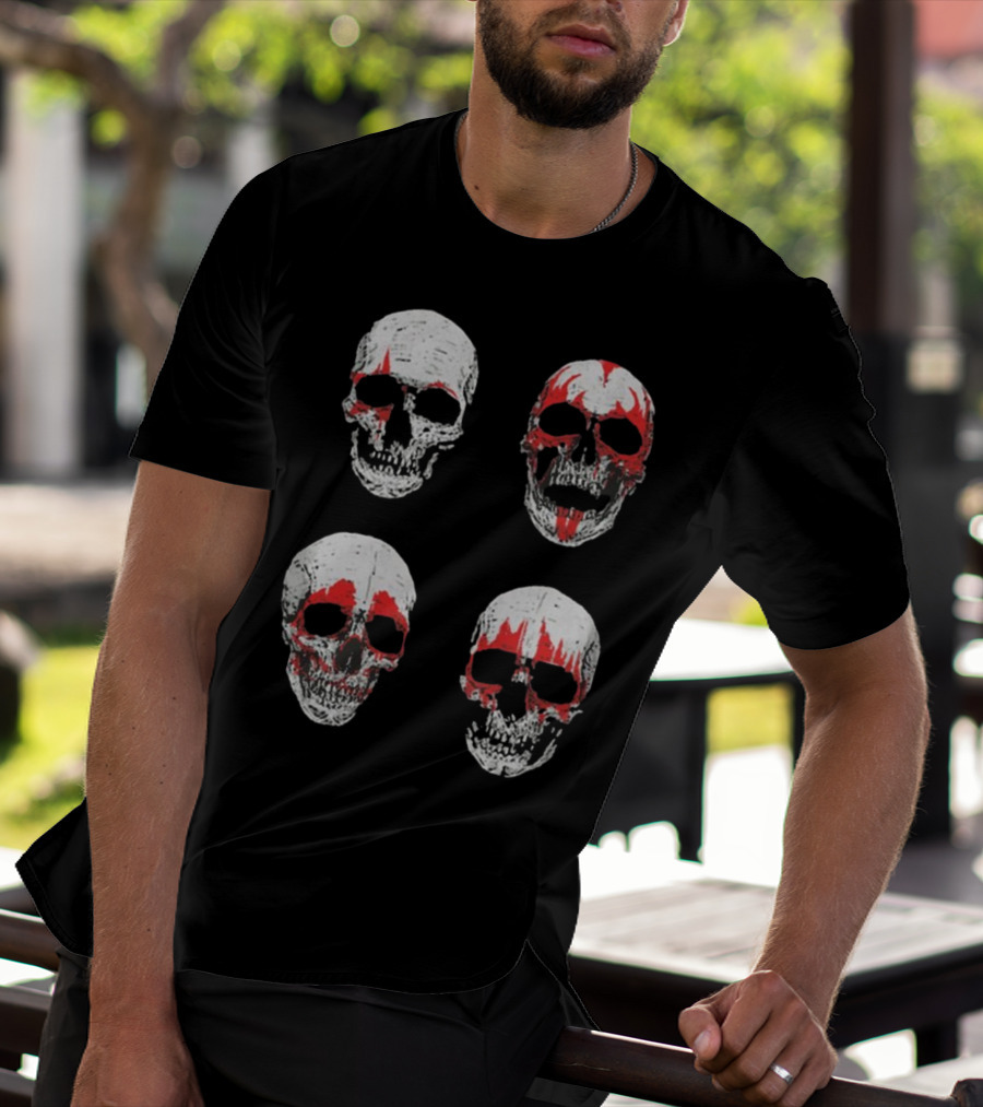 Glow In The Dark Skulls Hotter Than Hell Red Accents T-Shirt
