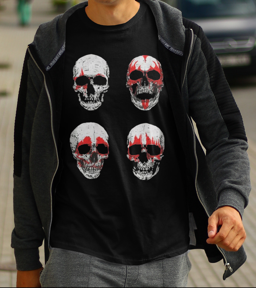 Glow In The Dark Skulls Hotter Than Hell Red Accents T-Shirt